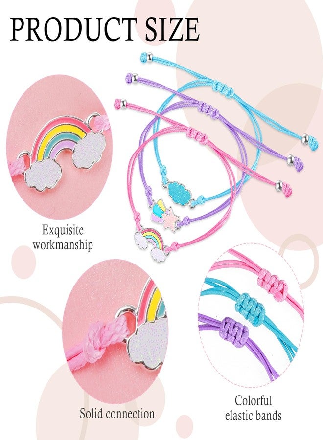 Grevosea Pack of 3 Girls' Bracelets, Adjustable Braided Bracelets, Friendship Bracelets, Bracelet for Children, Girls, Handmade Bracelet for Girls and Jewellery, Girls, Children, Party Bags, Children's - Image 2